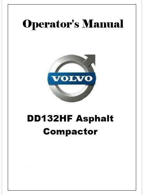 Volvo DD132HF Asphalt Compactor Pdf Operator's Manual