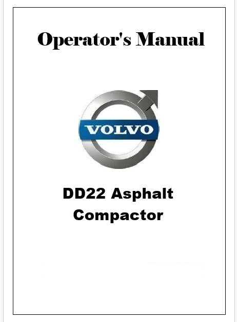 Volvo DD22 Asphalt Compactor Pdf Operator's Manual PID:80810609