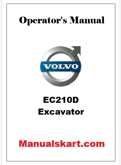 Volvo EC210D Excavator Pdf Operator's Manual