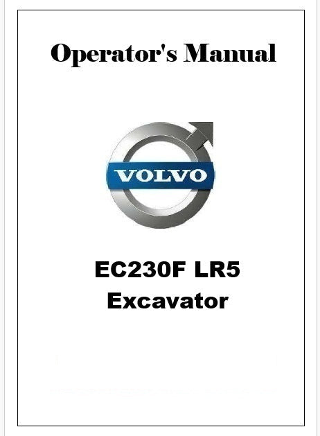 Volvo EC230F LR5 Excavator Pdf Operator's Manual