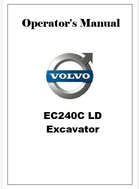 Volvo EC240C LD Excavator Pdf Operator's Manual