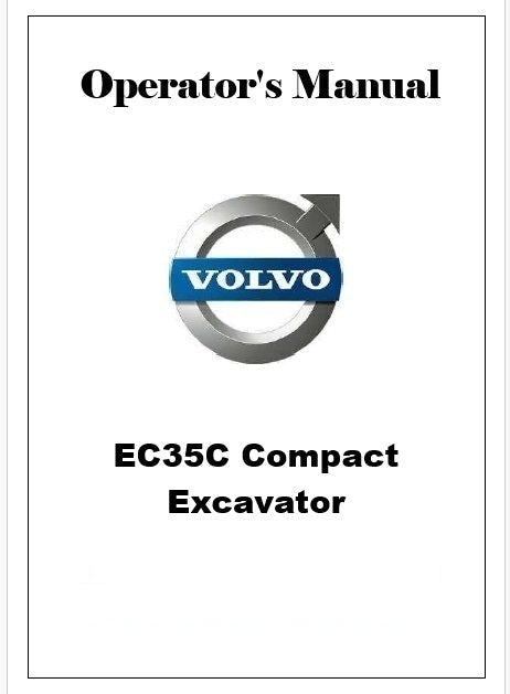 Volvo EC35C Compact Excavator Pdf Operator's Manual