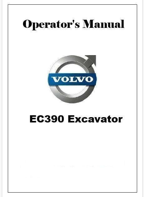 Volvo EC390 Excavator Pdf Operator's Manual