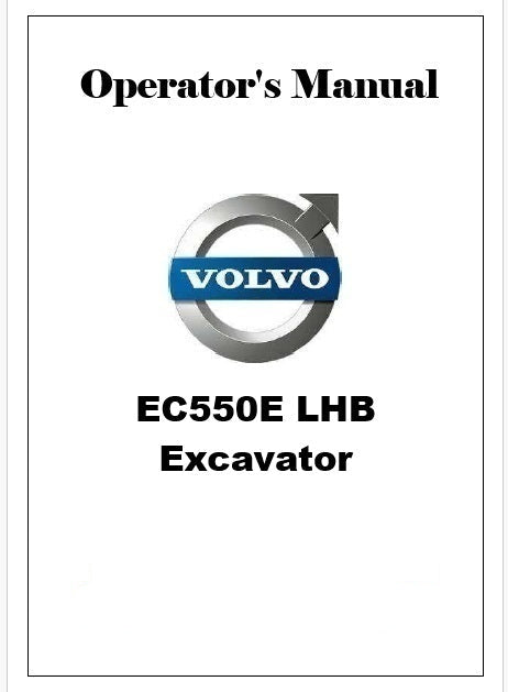 Volvo EC550E LHB Excavator Pdf Operator's Manual