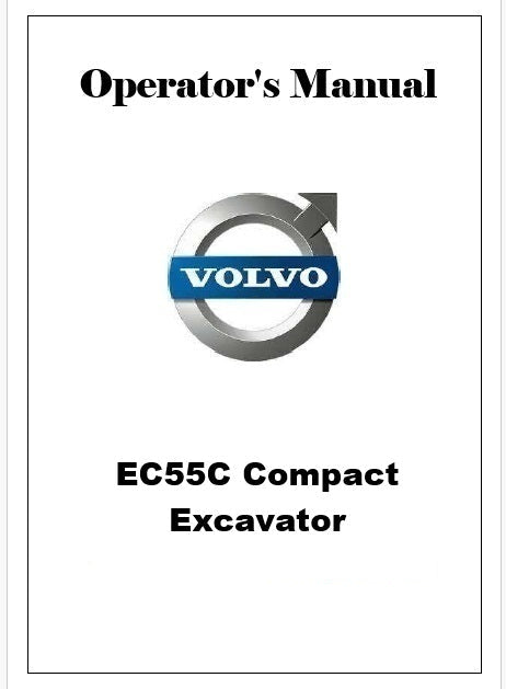Volvo EC55C Compact Excavator Pdf Operator's Manual