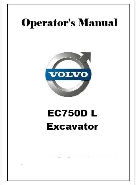 Volvo EC750D L Excavator Pdf Operator's Manual