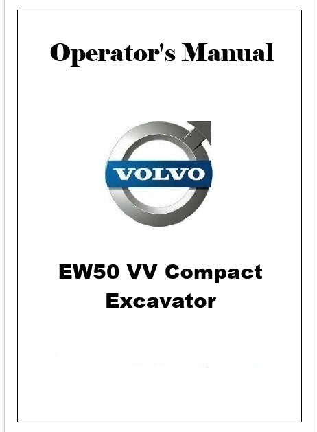 Volvo EW50 VV Compact Excavator Pdf Operator's Manual