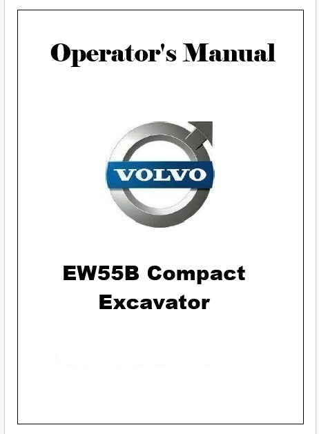 Volvo EW55B Compact Excavator Pdf Operator's Manual