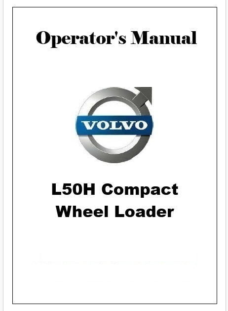 Volvo L50H Compact Wheel Loader Pdf Operator's Manual