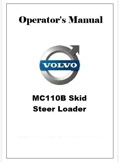 Volvo MC110B Skid Steer Loader Pdf Operator's Manual