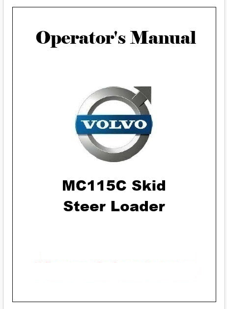Volvo MC115C Skid Steer Loader Pdf Operator's Manual