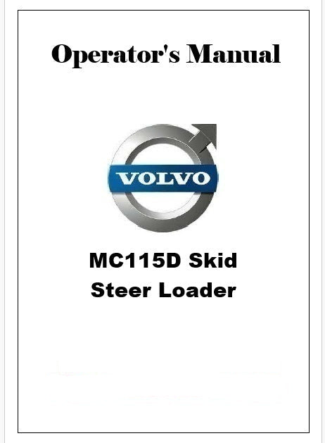 Volvo MC115D Skid Steer Loader Pdf Operator's Manual