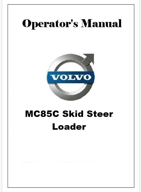 Volvo MC85C Skid Steer Loader Pdf Operator's Manual