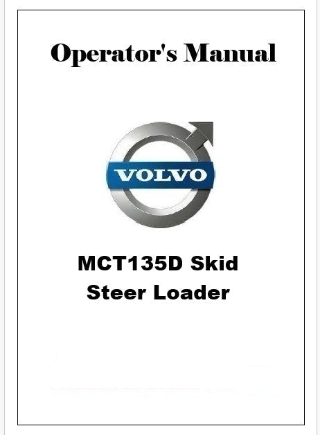 Volvo MCT135D Skid Steer Loader Pdf Operator's Manual