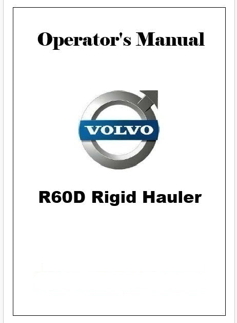 Volvo R60D Rigid Hauler Pdf Operator's Manual