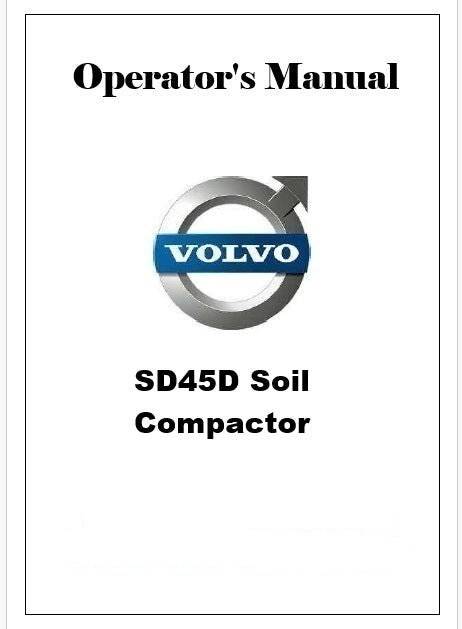 Volvo SD45D Soil Compactor Pdf Operator's Manual