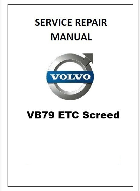 Volvo VB79 ETC Screed Pdf Repair Service Manual