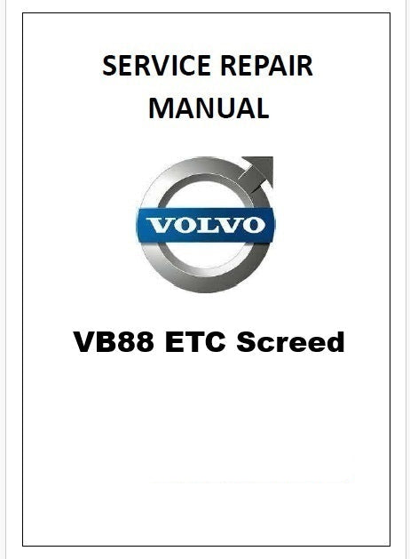 Volvo VB88 ETC Screed Pdf Repair Service Manual