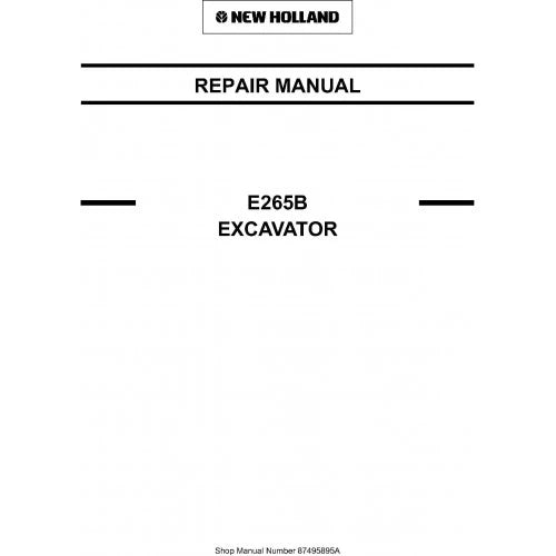 New Holland E265B Crawler Excavator Pdf Repair Service Manual (p. Nb. 87495895a)