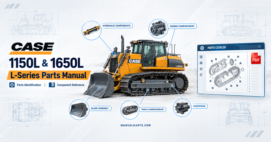 CASE 1150L and 1650L L-Series crawler dozer parts manual PDF guide with parts identification diagram