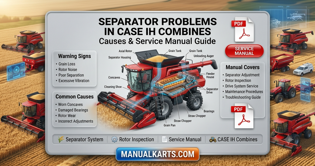 CASE IH Combine Separator Problems Causes & Service Manual Guide ManualKarts.com