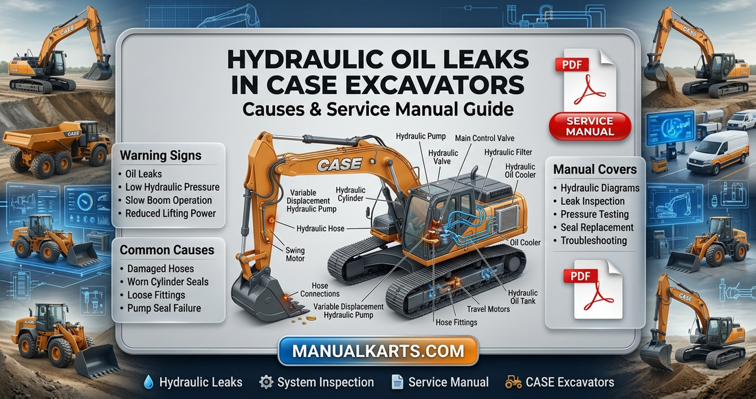 Hydraulic Oil Leaks in CASE Excavators Causes & Service Manual Guide ManualKarts.com