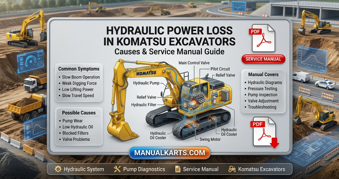 Hydraulic Power Loss in Komatsu Excavators Causes & Service Manual Guide  ManualKarts.com