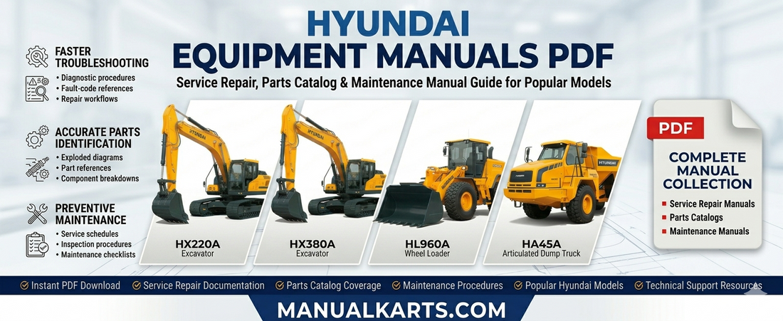 Hyundai Equipment Manuals PDF Service Repair, Parts Catalog & Maintenance Manual Guide for Popular Models
