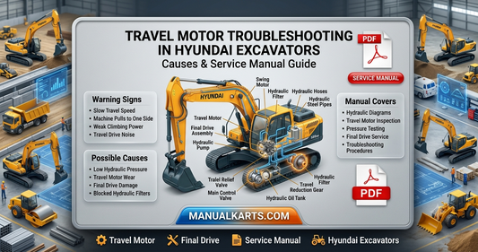 Hyundai Excavator Travel Motor Troubleshooting: Causes & Service Manual Guide | ManualKarts.com
