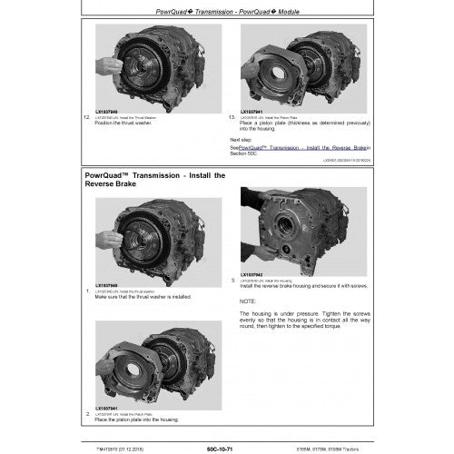 6155M, 6175M, 6195M John Deere Tractor (TM410819) Service Technical Manual 