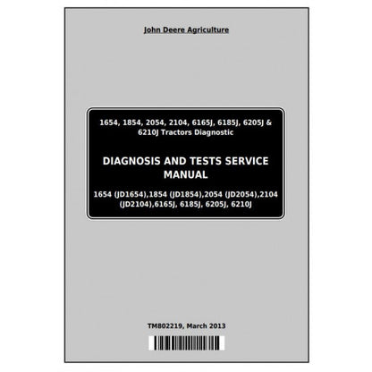 6165J, 6185J, 6205J, 6210J John Deere China Tractor (TM802219) Diagnostic & Test Service Manual 
