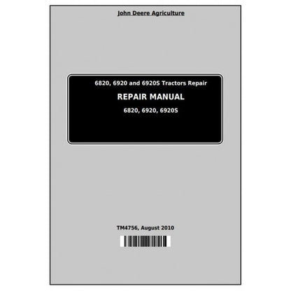 6820, 6920 and 6920S John Deere Tractor (TM4756) Service Technical Manual 