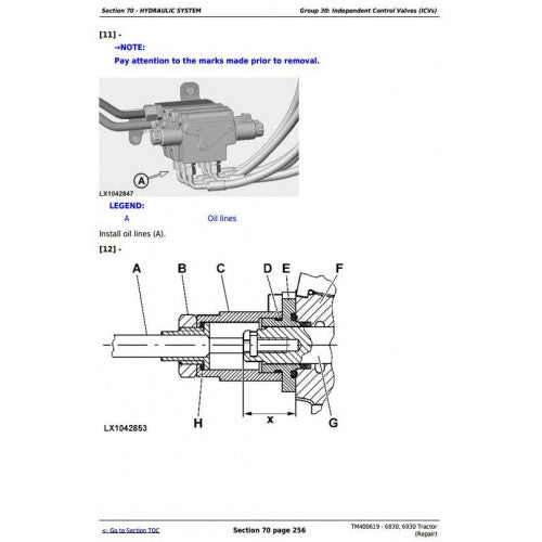 6830, 6930 John Deere Tractor (TM400619) Service Technical Manual