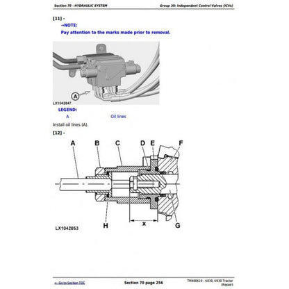 6830, 6930 John Deere Tractor (TM400619) Service Technical Manual