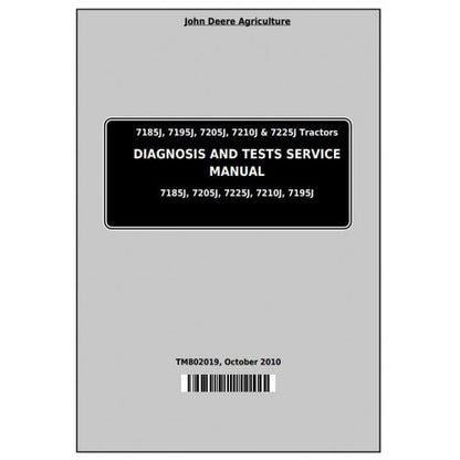 7185J, 7195J, 7205J, 7210J, 7225J John Deere Tractor (TM802019) Diagnosis and Tests Service Manual 