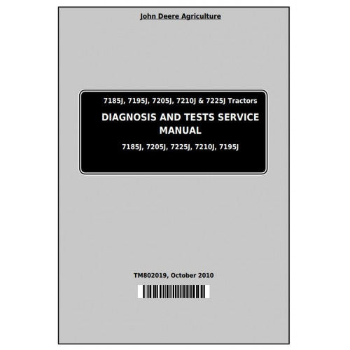 7185J, 7195J, 7205J, 7210J, 7225J John Deere Tractor (TM802019) Diagnosis and Tests Service Manual 