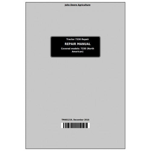 7330 2WD or MFWD John Deere Tractor (TM401219) Service Repair Manual 