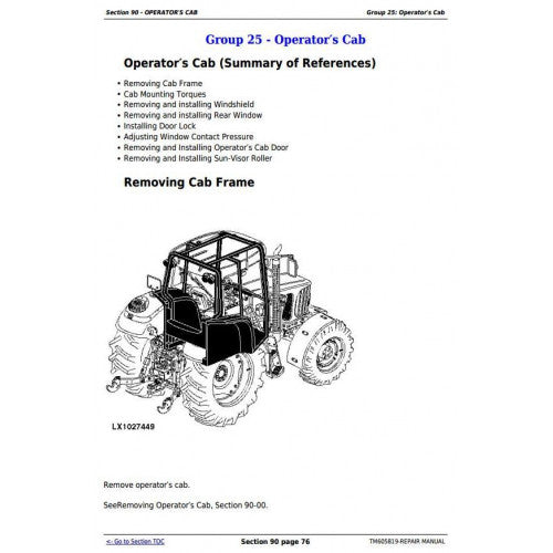7425, 7525, 6140J, 6155J, 6155JH John Deere Tractor (TM605819) Service Repair Manual 