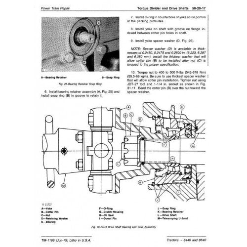 8440, 8460 4WD John Deere Articulated Tractor (TM1199) Diagnostic and Repair Technical Manual 