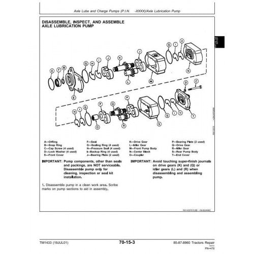 8560, 8760, 8960 4WD John Deere Articulated Tractor (TM1433) Service Technical Manual 