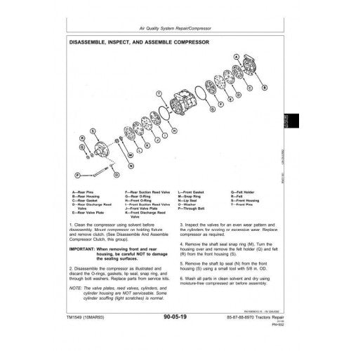 8570, 8770,  8870,  8970 4WD John Deere Articulated Tractor (TM1549) Service Technical Manual