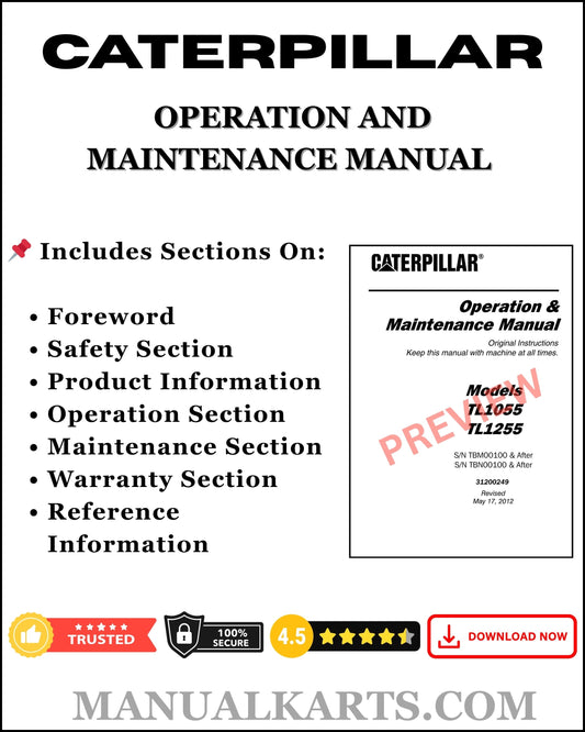 Caterpillar TH83 Telehandler Pdf Operation & Maintenance Manual  3RN