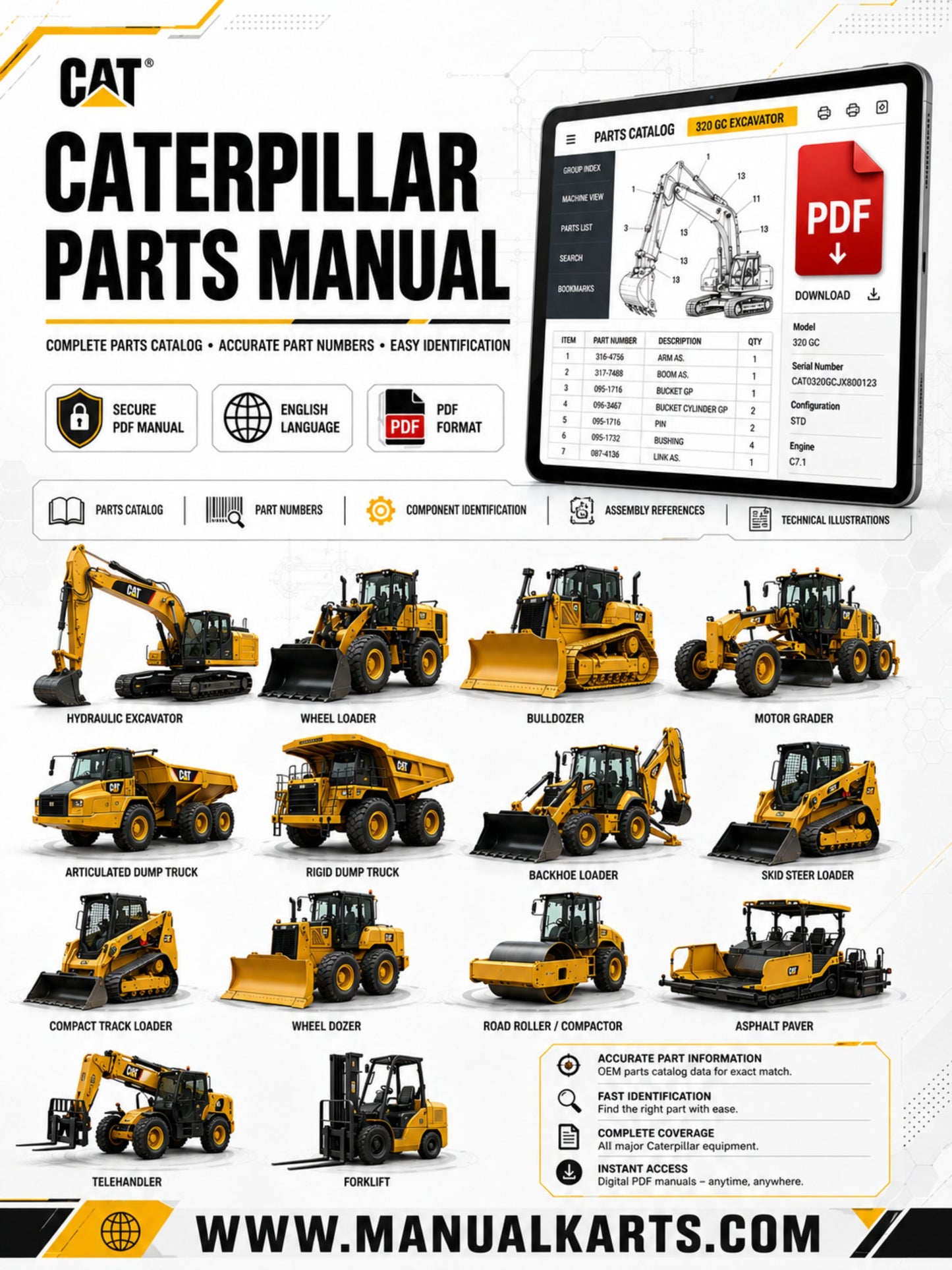 Caterpillar 416 (SN: H9P00001-UP) Parts Manual - PDF Download 
