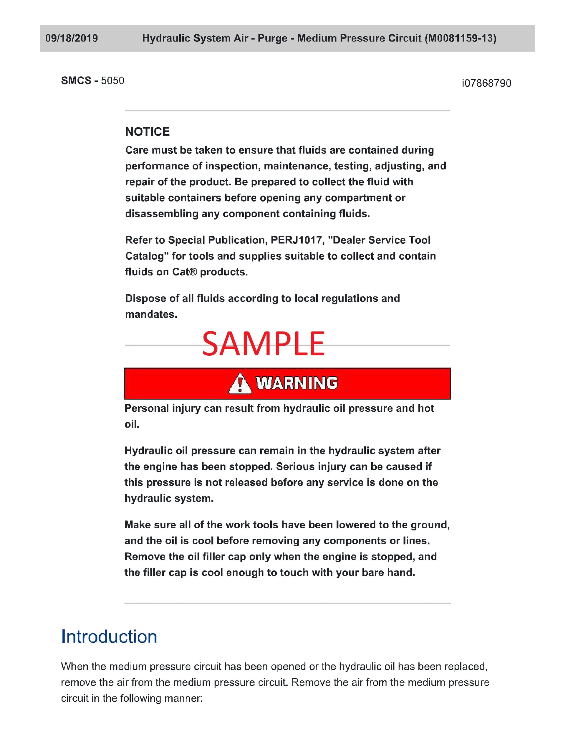 Caterpillar 272D3 XE Skid Steer Loader Testing & Adjusting PDF Manual S1L100001-UP 