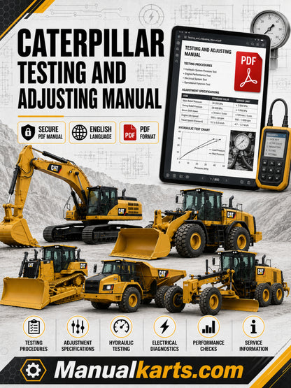 Caterpillar 272D3 Skid Steer Loader Testing & Adjusting PDF Manual TP9100001-UP 