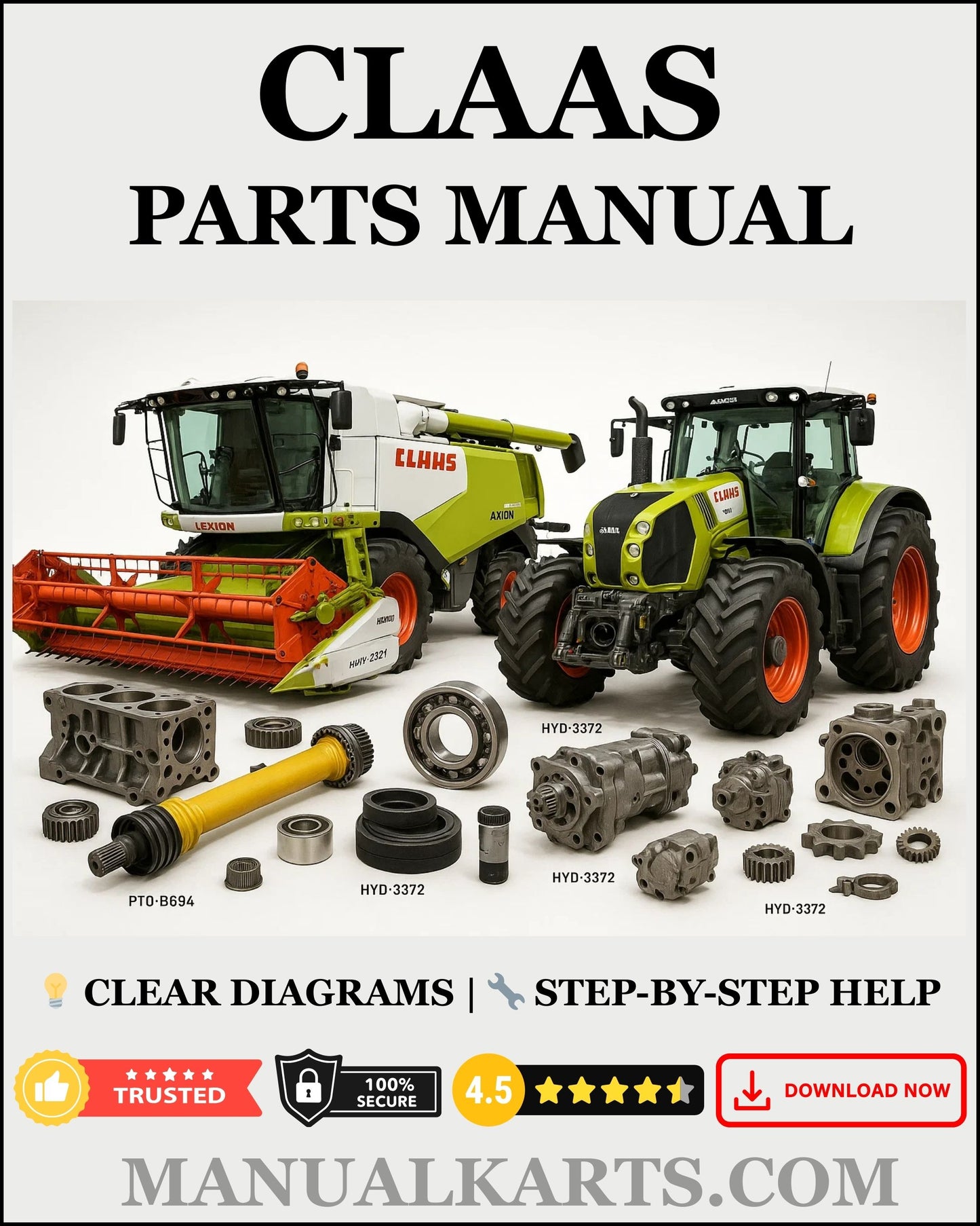 CLAAS HISTORIC 85-61 TX/TS/RX/RA TRACTOR PDF PARTS MANUAL SN CT6270001 - CT6271949