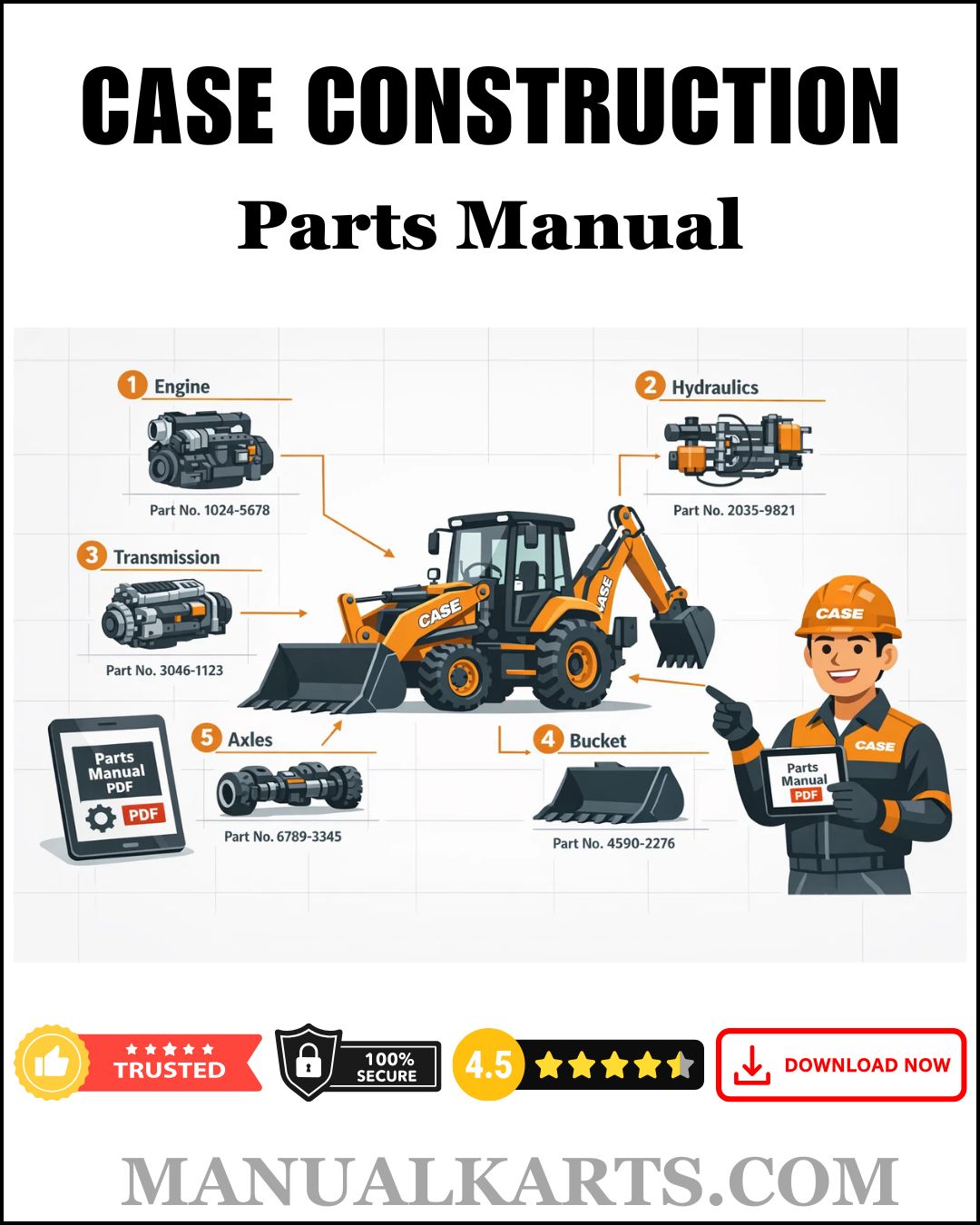 Case CX240B Excavator Pdf Parts Manual