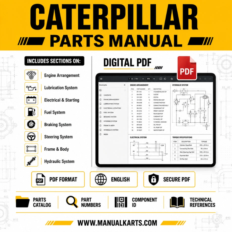 Caterpillar 140 (SN: NJ400001-UP) Motor Grader Parts Manual PDF  