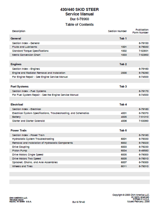 Compact Track Loader Pdf Repair Service Manual (Pb. No. 87634767 Na)
