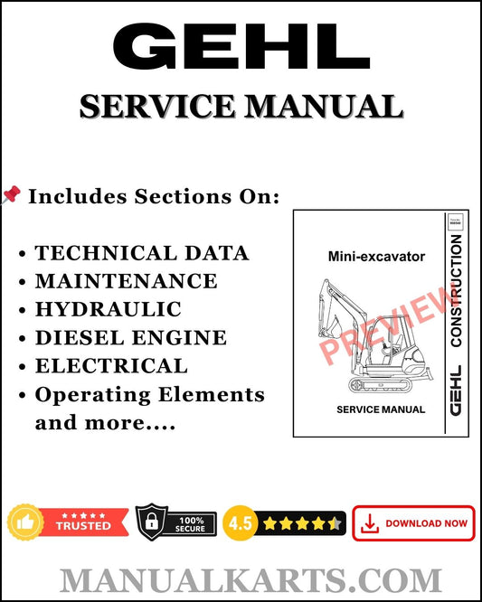 Gehl RS6-42, RS8-42, RS8-44, RS10-44, RS10-55, RS12-42 Telescopic Handlers Pdf Service Repair Manual